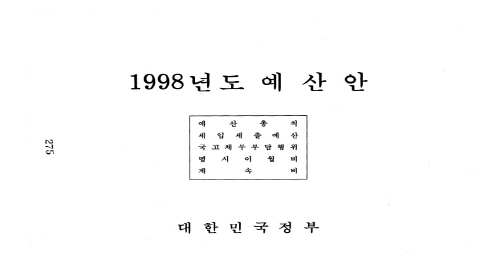 기록물로 보는 예결산 이야기(3) : 연도별 예산안 1998~2018
