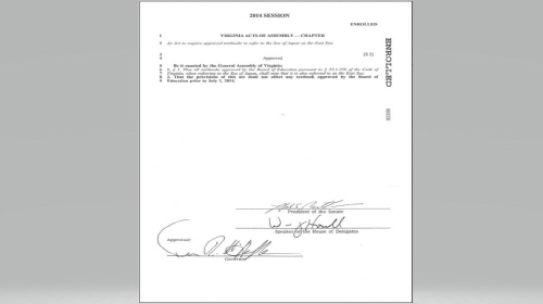 버지니아 주 동해 병기 법안