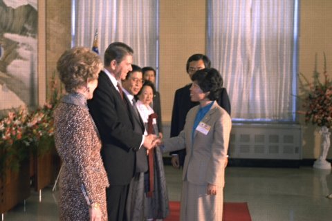 레이건 미국대통령 방한 사진